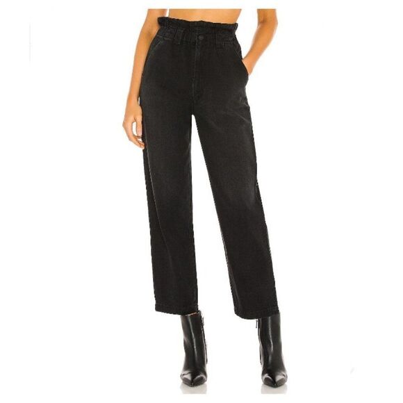 Mother High Rise Paperbag Waist The Yoyo Ruffle Greaser Ankle Jeans - Picture 4 of 15